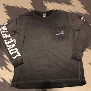 PINK Drak Grey Long Sleeve Shirt with Pocket